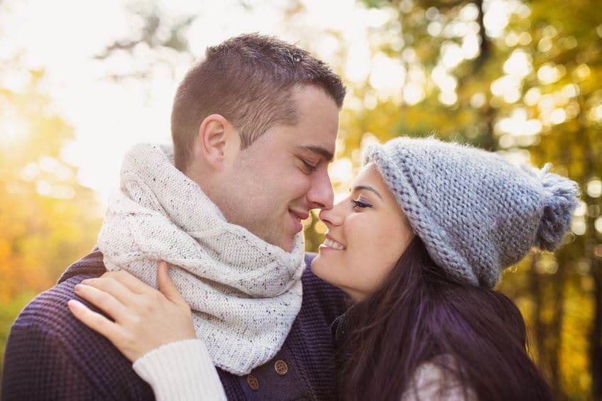 happy couple at the park