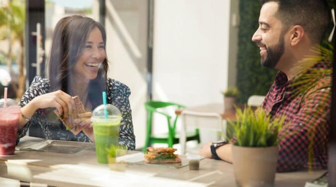 two people enjoying their date