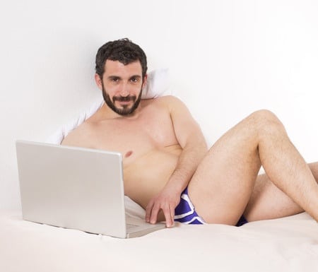 naked men chatting online and doing something creepy